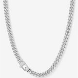 Silver Overlay 6.8Mm 'Julian' Cubic Zirconia Cuban Chain
