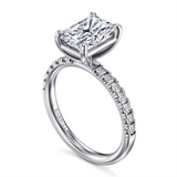 14K White Gold 'Winslow' Classic Radiant Diamond Engagement Ring