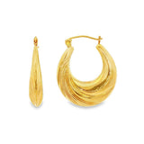 JT ESTATE 14K Yellow Gold Medium Hollow Hoop Earrings
