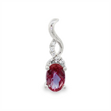 14K White Gold Lab Grown Alexandrite Free Form Pendant