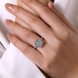 14K White Gold 'Lyla' Halo Round Diamond Engagement Ring