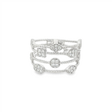 14K White Gold Stackable Natural Diamonds Ring