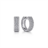 Sterling Silver Bujukan White Sapphire Huggie Earrings
