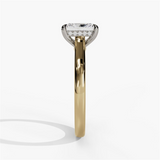 14K Yellow And White Gold Hidden Halo Radiant Diamond Engagement Ring