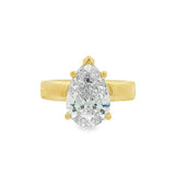 14K Yellow Gold 3.04Ct Pear Lab Grown Diamonds Hidden Halo Engagement Ring