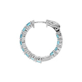 December Birthstone Sterling Silver Blue Topaz Inside Out Earrings