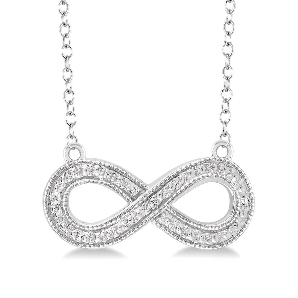 Sterling Silver Infinity Diamond Necklace
