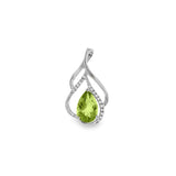 14K White Gold Peridot Free Form Pendant