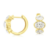 14K Yellow Gold 15Mm Round Huggie Lab Grown Diamonds Hoop Earrings