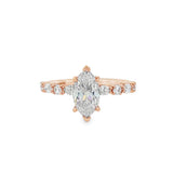 14K Rose Gold 'Juliet' Hidden Halo Marquise Natural Diamonds Engagement Ring