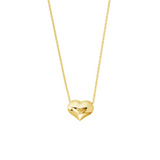 14K Yellow Gold Puffy Heart Necklace