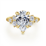 14K Yellow Gold 'Alexa' Organic Pear Natural Diamonds Engagement Ring
