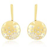 14K Yellow Gold Dangle Natural Diamonds Earrings