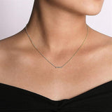 14K Yellow Gold Pavé Diamond Bar Necklace