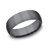 Dark Tantalum Satin 8mm Domed Wedding Band