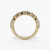 14K Yellow Gold Contemporary Natural Diamonds Band