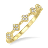 10K Yellow Gold Stackable Clover Diamond Ring