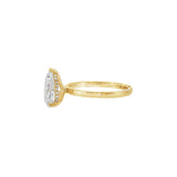 14K Yellow Gold 2.03Ct Pear Lab Grown Diamonds Hidden Halo Engagement Ring