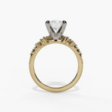 14K Yellow And White Gold Organic Round Natural Diamonds Engagement Ring