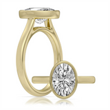 14K Yellow Gold 2.53Ct Oval Lab Grown Diamonds Solitaire Engagement Ring