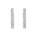 14K White Gold 28Mm Inside Out Lab Grown Diamonds Pavé Hoops