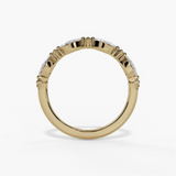14K Yellow Gold Contemporary Natural Diamonds Band