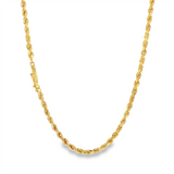 JT ESTATE 14K Yellow Gold 22 Inch Diamond Cut Rope Chain