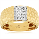 14K Yellow And White Gold Contemporary Natural Diamonds Ring