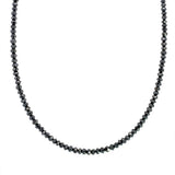 14K White Gold Beaded Diamond Necklace