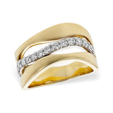 14K Yellow And White Gold Organic Natural Diamonds Band