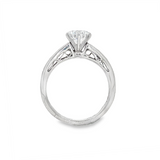 JT ESTATE 18K White Gold Vintage Natural Diamond Engagement Ring
