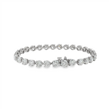 18K White Gold Three-Prong Natural Diamond Tennis Bracelet