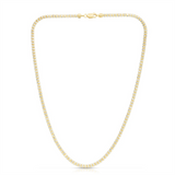 14K Yellow And White Gold 3.3mm Diamond Cut Ice Chain