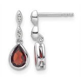 Sterling Silver Garnets Dangle Earrings