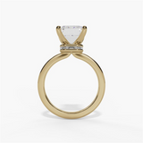 14K Yellow Gold Solitaire Oval Natural Diamonds Engagement Ring