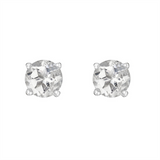 14K White Gold White Topaz Stud Earrings