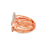 14K Rose Gold Free Form Natural Diamonds Ring