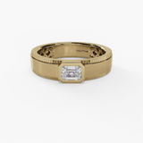 14K Yellow Gold Contemporary Natural Diamonds Band