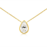 14K Yellow Gold Lab Grown Diamonds Solitaire Necklace