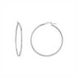 10K White Gold 40mm Large Hoop Earrings