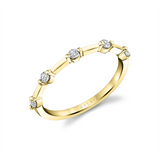 14K Yellow Gold Contemporary Natural Diamonds Band