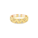 14K Yellow Gold Contemporary Natural Diamonds Band