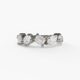 14K White Gold Organic Natural Diamonds Band