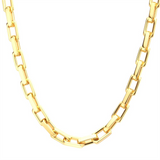 8mm Polished 18K Yellow Gold IP Steel Paperclip Chain Heavy Link Necklace