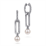 Sterling Silver Dangle Pearl Bujukan Earrings