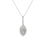 18K White Gold Natural Diamonds Cluster Pendant