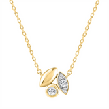 10K Yellow Gold Contemporary Cluster Diamond Necklace