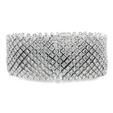 18K White Gold Natural Diamonds Mesh Bracelet