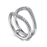 14K White Gold Enhancer Natural Diamonds Band
