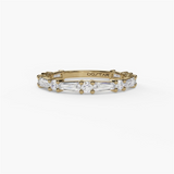 14K Yellow Gold Baguette Natural Diamonds Band